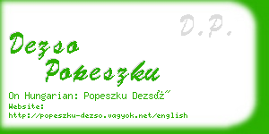 dezso popeszku business card